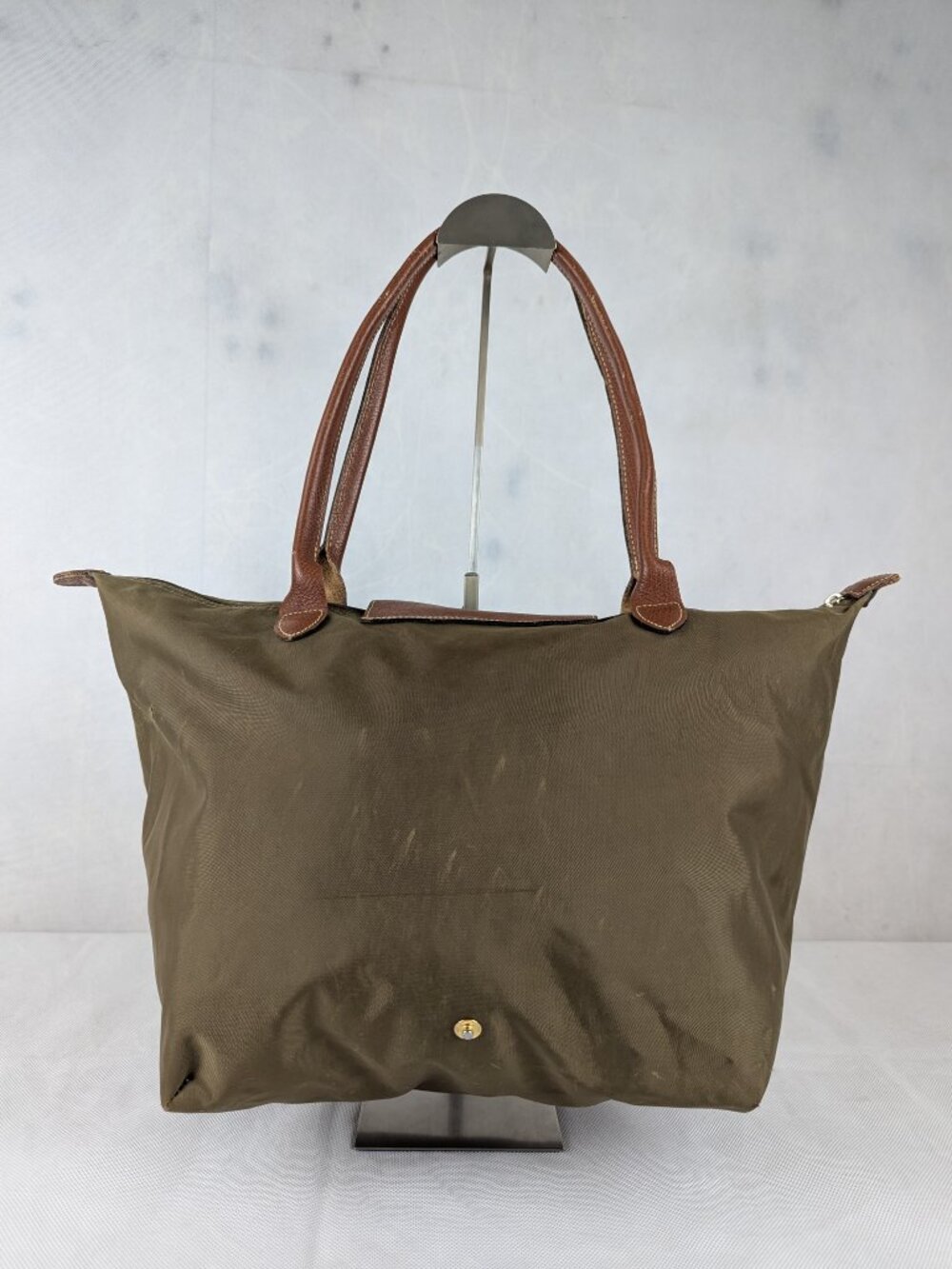 Authentic Longchamp Le Pliage Tote Nylon Shoulder Bag Green Made in China. - Picture 2 of 16